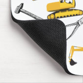 掘削機建築トラックと工具パターン マウスパッド (コーナー)