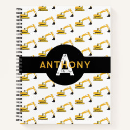 掘削機建築トラックキッズモノグラム ノートブック