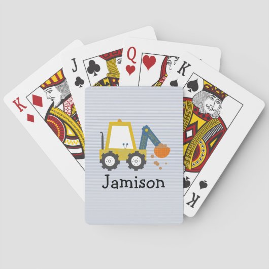 掘削機建築トラックストライプの トランプ (裏面)