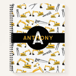 掘削機建築トラックツールモノグラム ノートブック