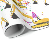 掘削機建築トラックパーティーパターン ラッピングペーパー (ロールコーナー)