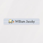 掘削機建築トラックブルーストリ名ラベル ラベル (デザイン2)