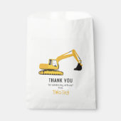 掘削機建築トラック誕生日パーティーの好意 フェイバーバッグ (正面)