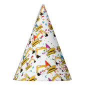 掘削機建築トラック誕生日パーティー パーティーハット (左)