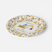 掘削機建築トラック誕生日パーティー ペーパープレート (アングル)