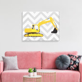 掘削機建築トラック キャンバスプリント (インサイチュ (リビング))