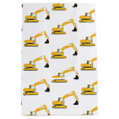 掘削機建築トラック ミディアムペーパーバッグ (裏面)