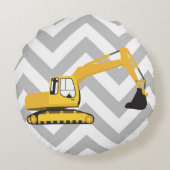 掘削機建築トラック ラウンドクッション (裏面)