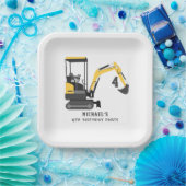 掘削機建築ビルダーAny Age誕生日 ペーパープレート (パーティー)