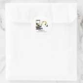 掘削機建築ビルダーAny Age誕生日 ラウンドシール (バッグ)