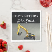 掘削機建築作業設備誕生日  スタンダードランチョンナプキン (インサイチュ)