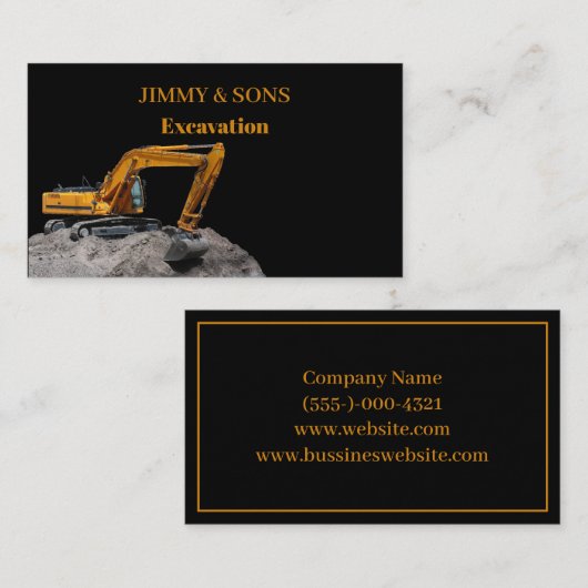 掘削機建築名刺 名刺 (正面/裏面)