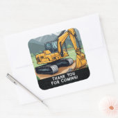 掘削機建築設備掘削機誕生日 スクエアシール (封筒)