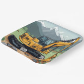 掘削機建築設備掘削機誕生日 ペーパープレート (傾斜あり)