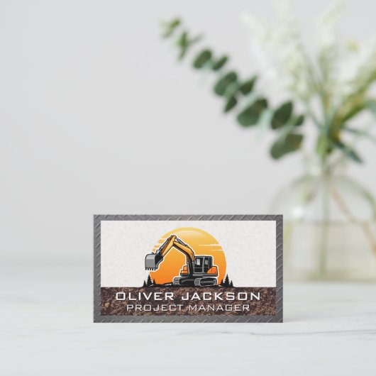 掘削機建築車 |ビルダ 名刺 (スタンド正面)
