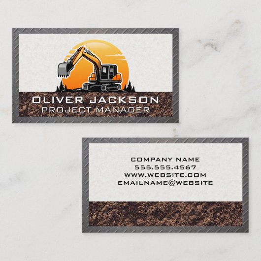 掘削機建築車 |ビルダ 名刺 (正面/裏面)