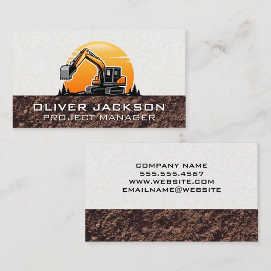 掘削機建築車 名刺 (正面/裏面)