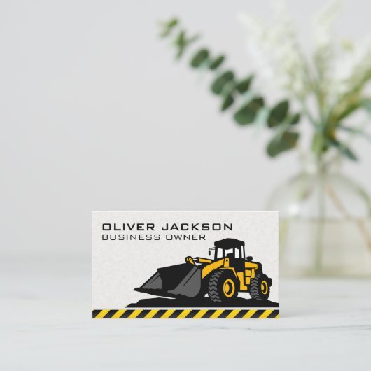掘削機建築車 名刺 (スタンド正面)