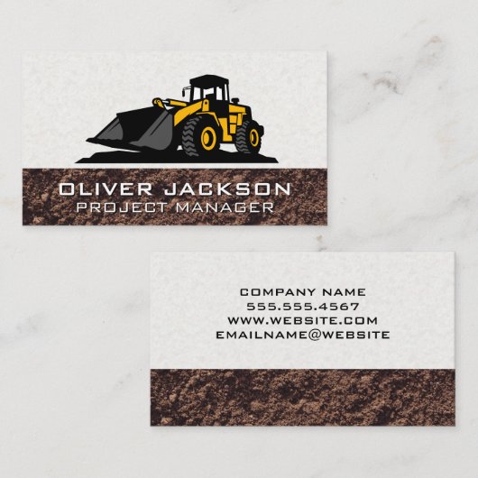 掘削機建築車 |機械 名刺 (正面/裏面)