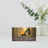 掘削機建築車 |汚れ |金属 名刺 (スタンド正面)