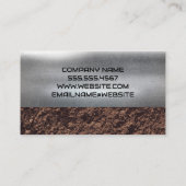 掘削機建築 |ビルダーロゴ |メタリック 名刺 (裏面)