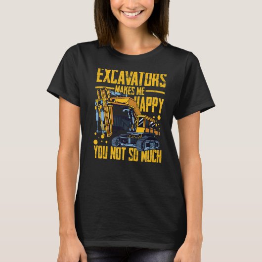 掘削機操作遠隔操作掘削機R Tシャツ (正面)