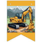 掘削機誕生日建築設備パーティー バンティングフラッグ (第1の旗)