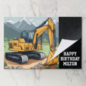 掘削機誕生日建築設備パーティー ペーパーパッド (折り畳み)