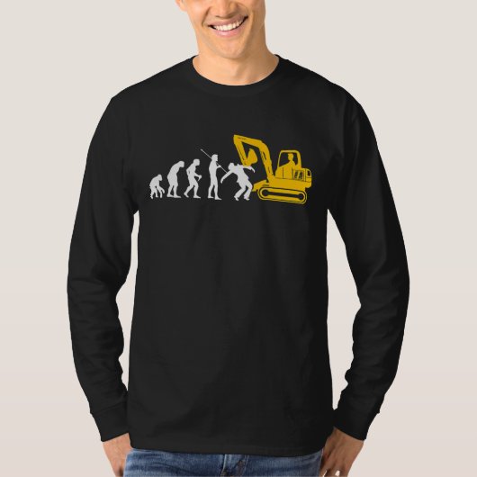 掘削機運転機の掘削機案内建築作業 Tシャツ (正面)