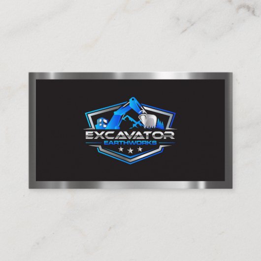 掘削機重機建築 名刺 (正面)