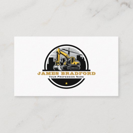 掘削機重機建築 名刺 (正面)