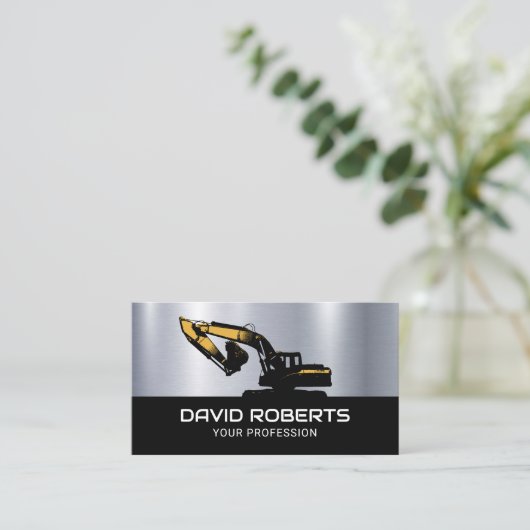 掘削機重装備品操作用金属 名刺 (スタンド正面)