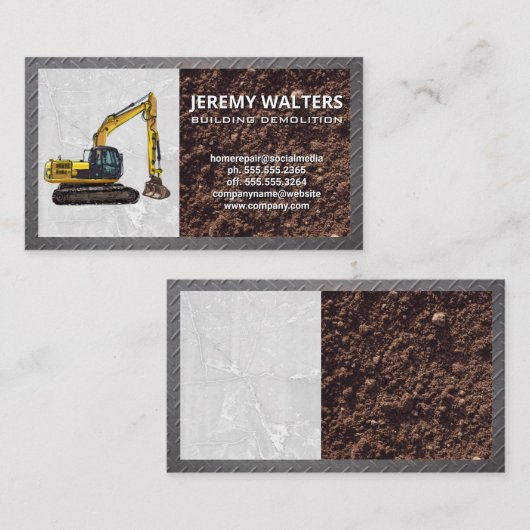 掘削機 | コンクリート土鋼 名刺 (正面/裏面)