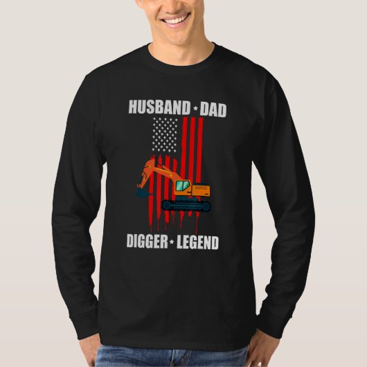 掘削機+サンドディガー+バックホーオペレーター メンズ 4 Tシャツ (正面)