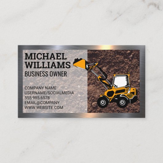 掘削機 | ブルドーザー | 建築 名刺 (正面)