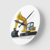 掘削機 ラウンド壁時計 (傾斜)