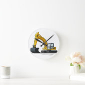 掘削機 ラウンド壁時計 (ホーム)