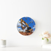 掘削機 ラウンド壁時計 (ホーム)