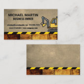 掘削機 | 建築 | ウッドレザー 名刺 (正面/裏面)