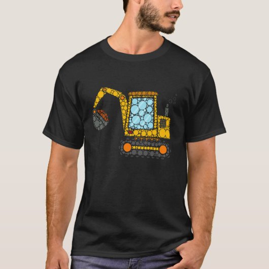 掘削機 建設 ディガー ハッピードットデイ Tシャツ (正面)