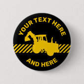 掘削機 缶バッジ (正面)