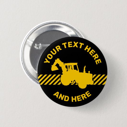 掘削機 缶バッジ (正面&裏面)