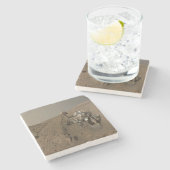 掘削火星好奇心レッド火星の風景 ストーンコースター (横)