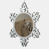 掘削火星好奇心レッド火星の風景 スノーフレークピューターオーナメント (右)