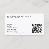掘削砂トラックQRコード名刺 名刺 (裏面)