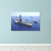 掘削船が行う火打作戦 キャンバスプリント (インサイチュ (ウッドフロア))