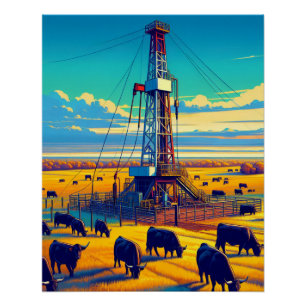 掘削装置と黒牛 ポスター