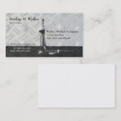 掘削装置のシルエットの名刺 名刺 (正面/裏面)