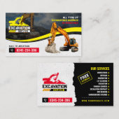 掘削,マルチング,土地清算,建築 名刺 (正面/裏面)