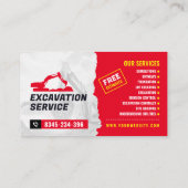 掘削，マルチ，土地清掃，トラクター，ブッシュ 名刺 (裏面)